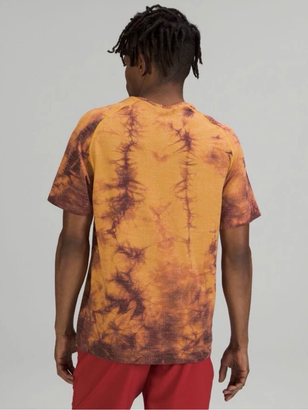 Lululemon Metal Vent Tech 2.0 XStatic Tie Dye Short Sleeve Shirt XL Orange Brown - Picture 2 of 10
